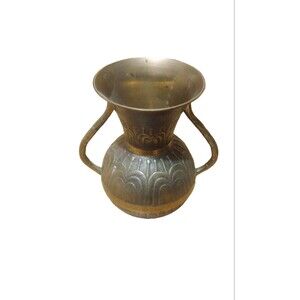 Vintage Vase Brass Beautiful Rare Gift Artistic Sculptured Solid